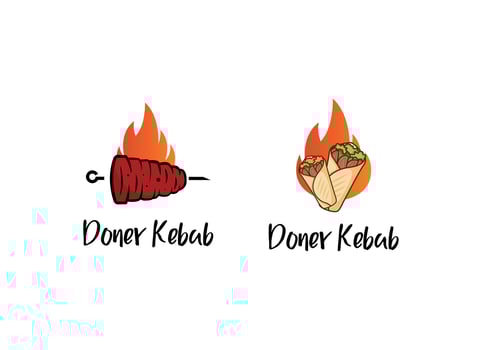 Shish kebab logo design. Meat skewer with vegetable vector design. Grilled meat skewers logotype
