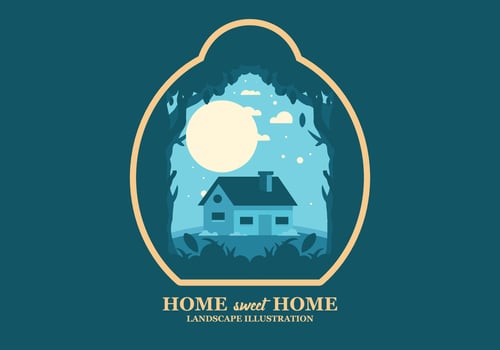 Colorful flat illustration of a simple house vector