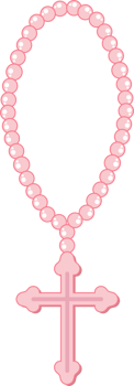 Pink rosary cartoon png