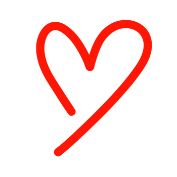 Red heart shape by hand drawing on transparent background for Valentine's day and love concept png