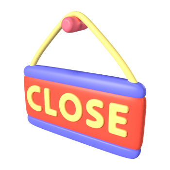 Close Sign 3D Illustration Icon png