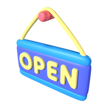 Open Sign 3D Illustration Icon png