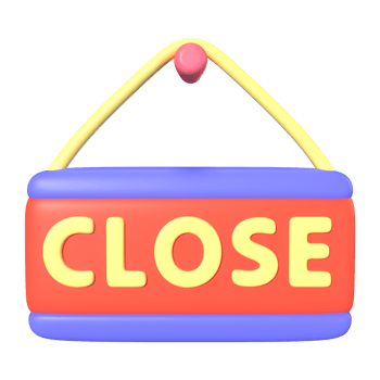 Close Sign 3D Illustration Icon png