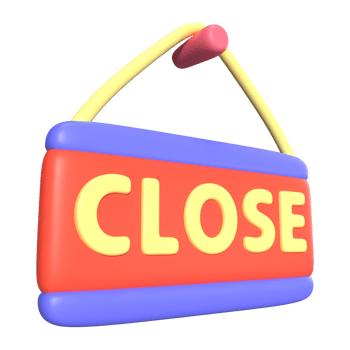Close Sign 3D Illustration Icon png