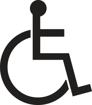Disabled sign icon illustration.Human on wheelchair handicapped symbol. png