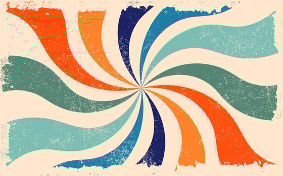 retro wavy sunburst background vector