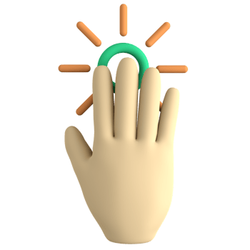 Hand gesture 5 finger 3D icon png