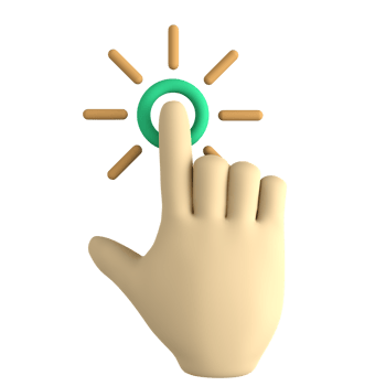 Hand Cursor click 3D icon png