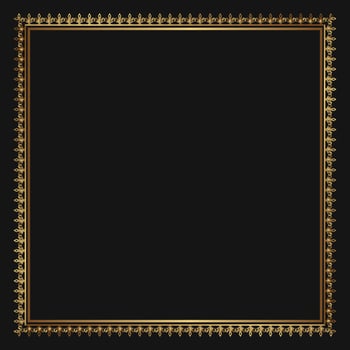 vintage frame, gold border ornament vector