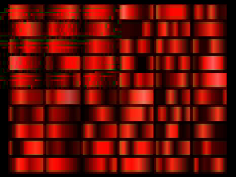 Set of red foil texture background. Metal gradient template. Vector illustration