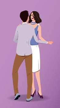 Boy and girl dance. Vector. vector