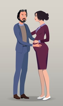 The family is waiting for the birth of a child. Vector. vector
