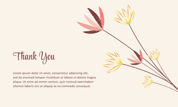 thank you card with flowers vector