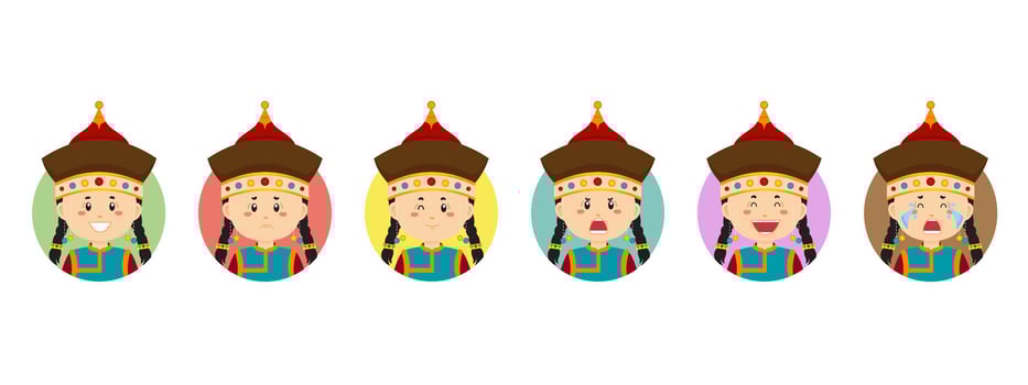 Avatar of a Mongolia Character vector