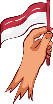 Hand Holding Indonesian Flag Ribbon special Indonesian Independence Day png