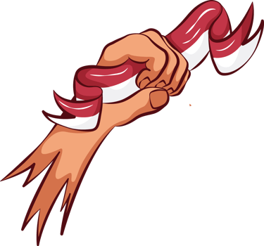 Hand Holding Indonesian Flag Ribbon special Indonesian Independence Day png