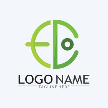 Eco Energy Vector Logo with leaf symbol. Green color with flash or thunder graphic. Nature and electricity renewable. This logo is suitable for technology, recycle, organic.