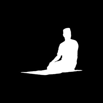 Sit tasyahud end including the pillars of prayer, so it should not be left in any circumstances. One of the Sitting Position when Moslem Praying. Vector Illustration