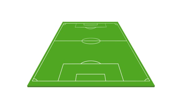 Soccer field or football field. Perspective elements. Vector illustration.