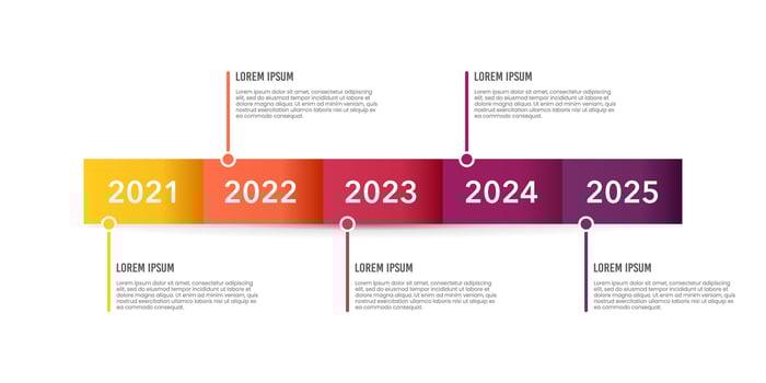 Infographic timeline 5th-anniversary presentation. Vector illustration.