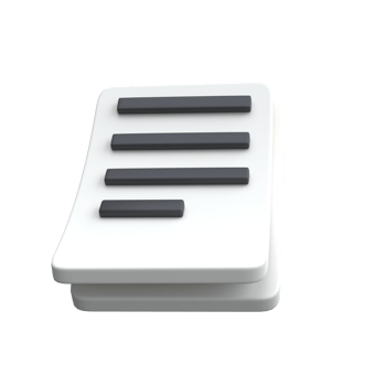 3d white sheet of paper document office with strokes logo icon. management efficient work on project plan concept, assignment and exam, work solution render illustration. isolated transparent png