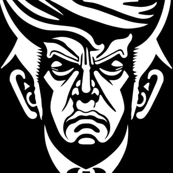 Black and White Donald Trump Portrait vector