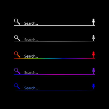 Search Bar for ui, design and web site. Search Address and navigation bar icon.  Vector collection of search form templates for websites