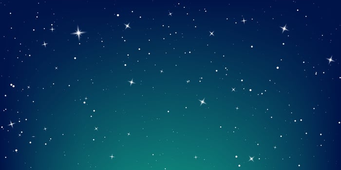 Dark night sky. Starry sky color background. Infinity space with shiny stars. Vector illustration