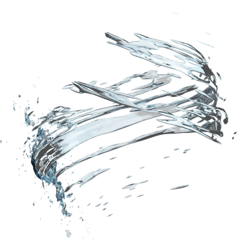 3d clear blue water scattered around, water splash transparent, isolated. 3d render illustration png