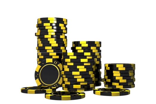 Black and Yellow Casino Chips PNG Isolated