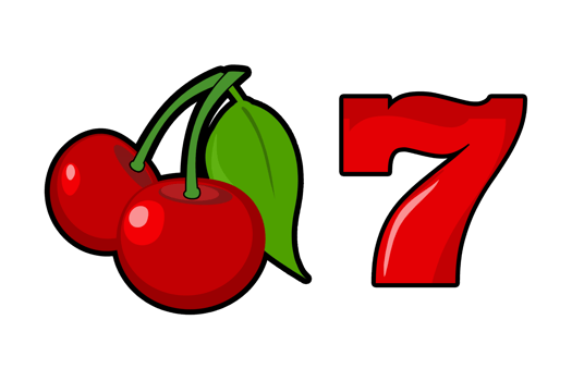 Casino Slots Cherry and Seven Symbols Isolated png