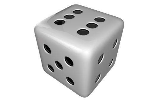 Glossy White Casino Games Dice PNG Graphic