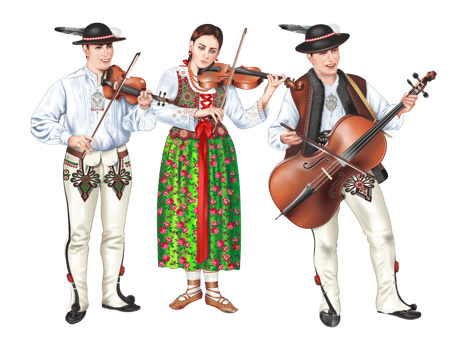 Polish Zakopane Highlanders Folk Band PNG Graphic