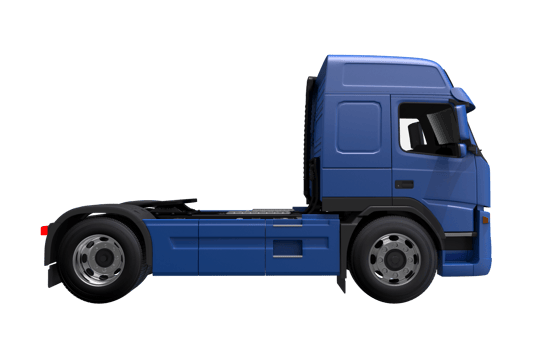 Blue Euro Truck Side View png