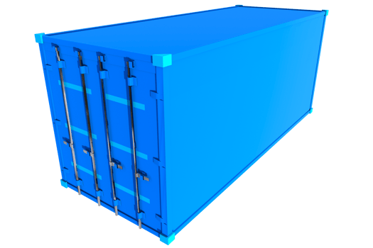 Blue Cargo Container PNG Object