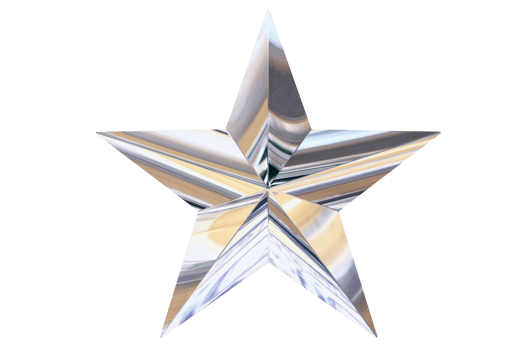 Silver Chrome Star png