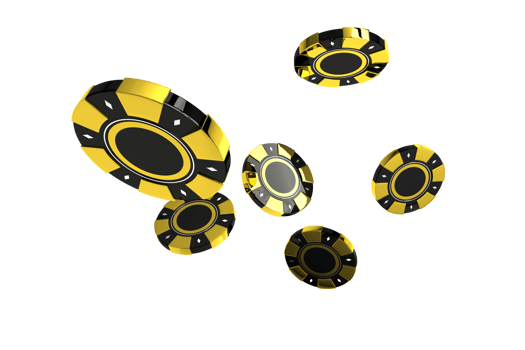 Casino Gaming Tokens Black and Gold PNG