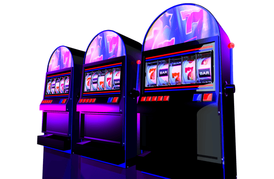 Five Reels Casino Slot Machines PNG Illustration