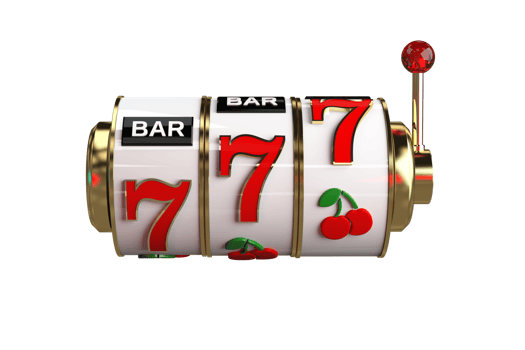 Slot Machine Reels with Lever PNG 3D Render Illustration