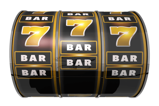 Golden Black Slot Machine Reel PNG 3D Illustration