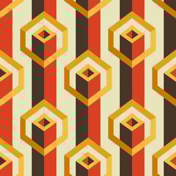 Abstract colorful geometric pattern. Isometric cube with 3d square shape seamless pattern. Abstract geometric pattern use for fabric, textile, home decoration elements, upholstery, wrapping. vector