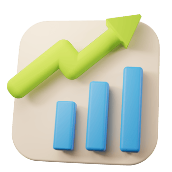 3d rendering of up and down trends on graph of crypto currency, stock, forex etc. png