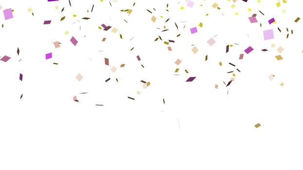 Abstract celebration party with falling paper confetti transparent elements decoration png