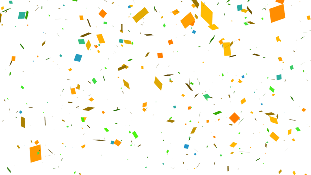 Abstract celebration party with falling paper confetti transparent elements decoration png