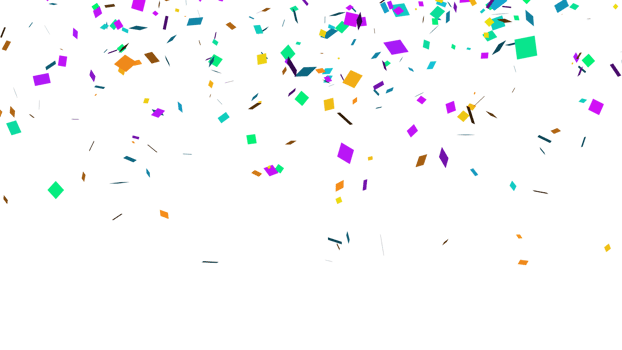 Abstract celebration party with falling paper confetti transparent elements decoration png