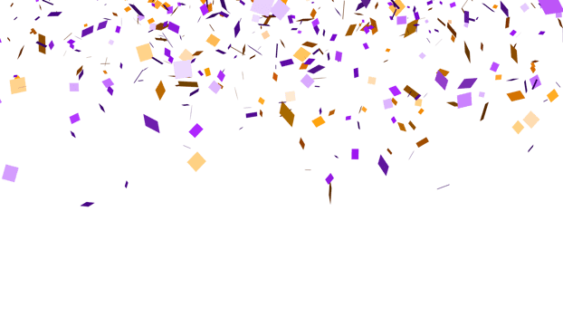 Abstract celebration party with falling paper confetti transparent elements decoration png