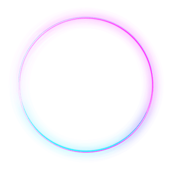 Abstract neon glow ring element png