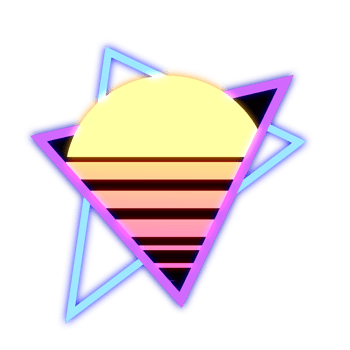 Abstract Elements Sun Neon Retrowave Style 80s-90s png