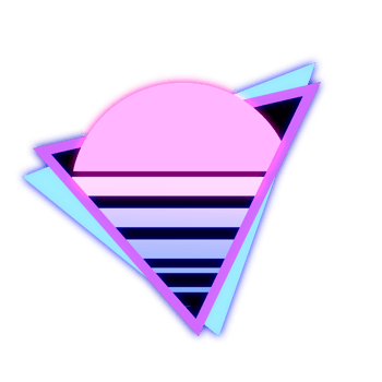 Abstract Elements Sun Neon Retrowave Style 80s-90s png