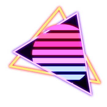 Abstract Elements Sun Neon Retrowave Style 80s-90s png